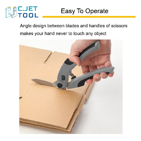 C.JET TOOL 10" Heavy Duty Scissors Multipurpose, Scissors for Carpet, Cardboard and Recycle (Black)