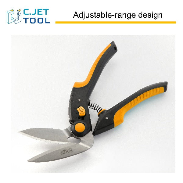 C.Jet Tool 10 Professional Soft Grip Stainless Heavy Duty Multipurpose  Cardboard and Carpet Scissors (Orange)