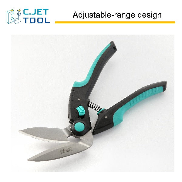 C.JET TOOL 10" Heavy Duty Scissors Multipurpose, Scissors for Carpet, Cardboard and Recycle (Turquoise)